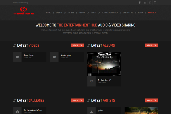 Web Design South Africa the entertainment hub