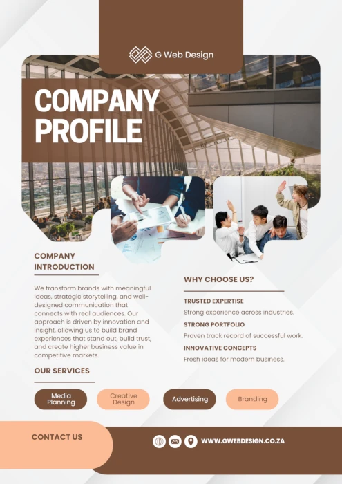 Professional Company Profile Design Sample South Africa
